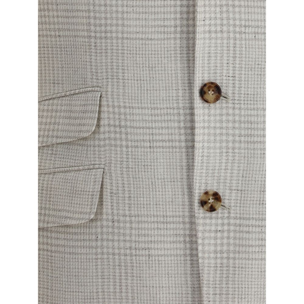Einreihiger Blazer mit Karomuster
