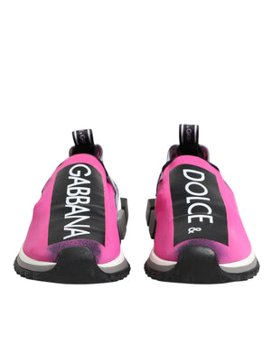 Dolce & Gabbana Fuchsia White Slip On Sorrento Sneakers Shoes