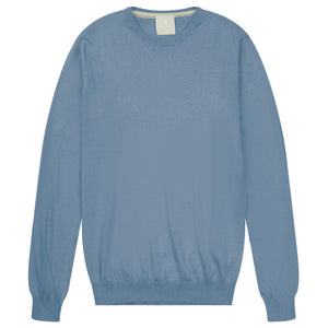 Light Blue Cotton Men Sweater