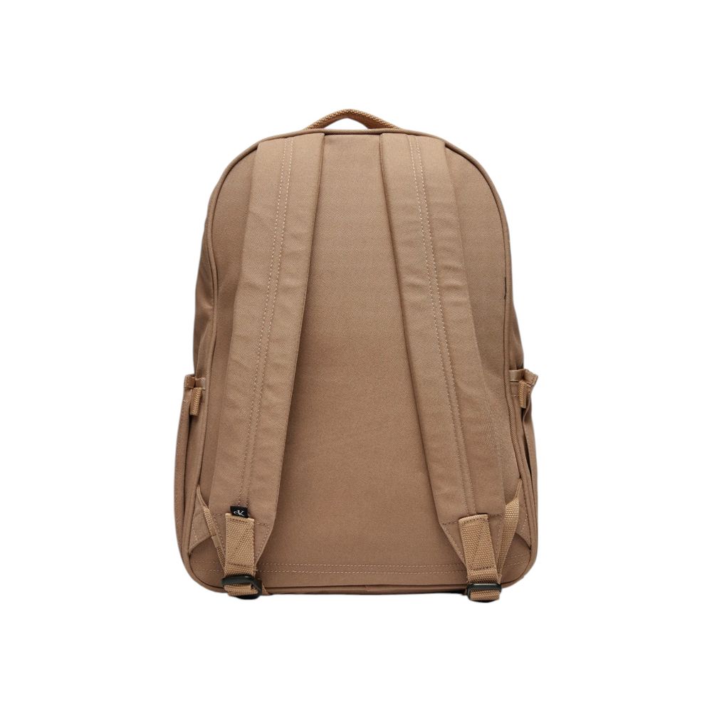 Beigefarbener Rucksack aus recyceltem Polyester