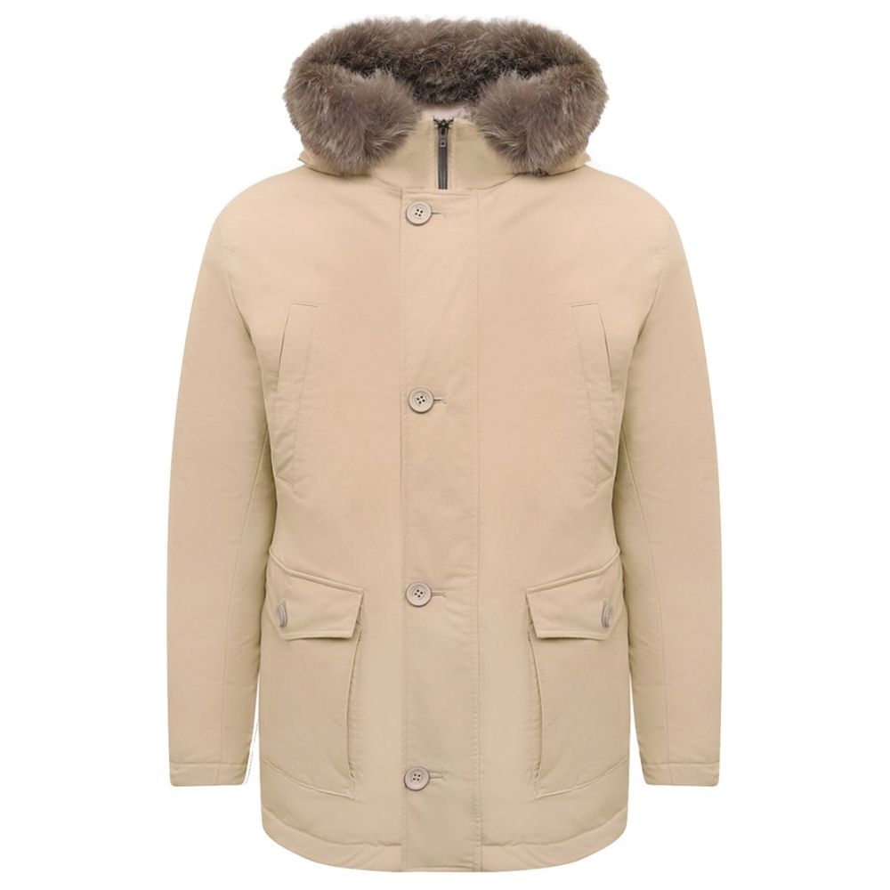 Beige Nylonjacke