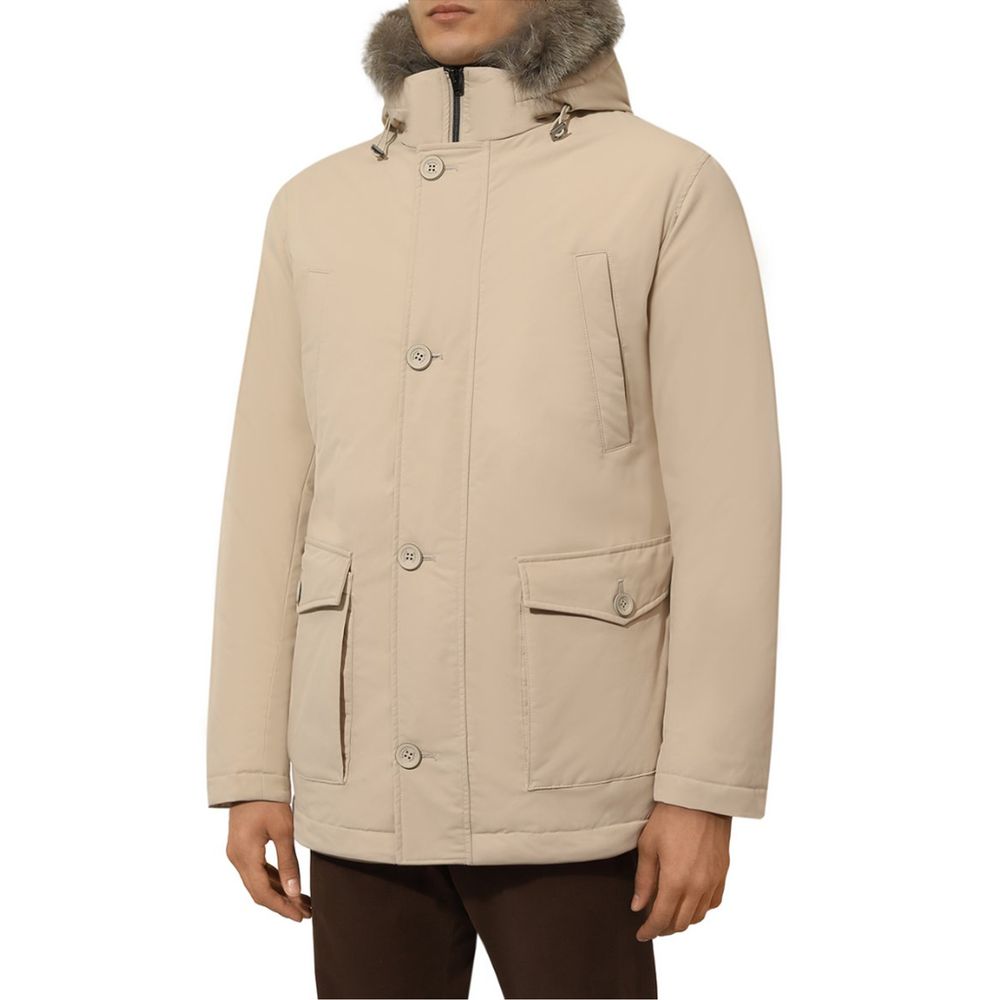 Beige Nylonjacke
