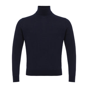 Blauer Rollkragenpullover aus Kaschmir