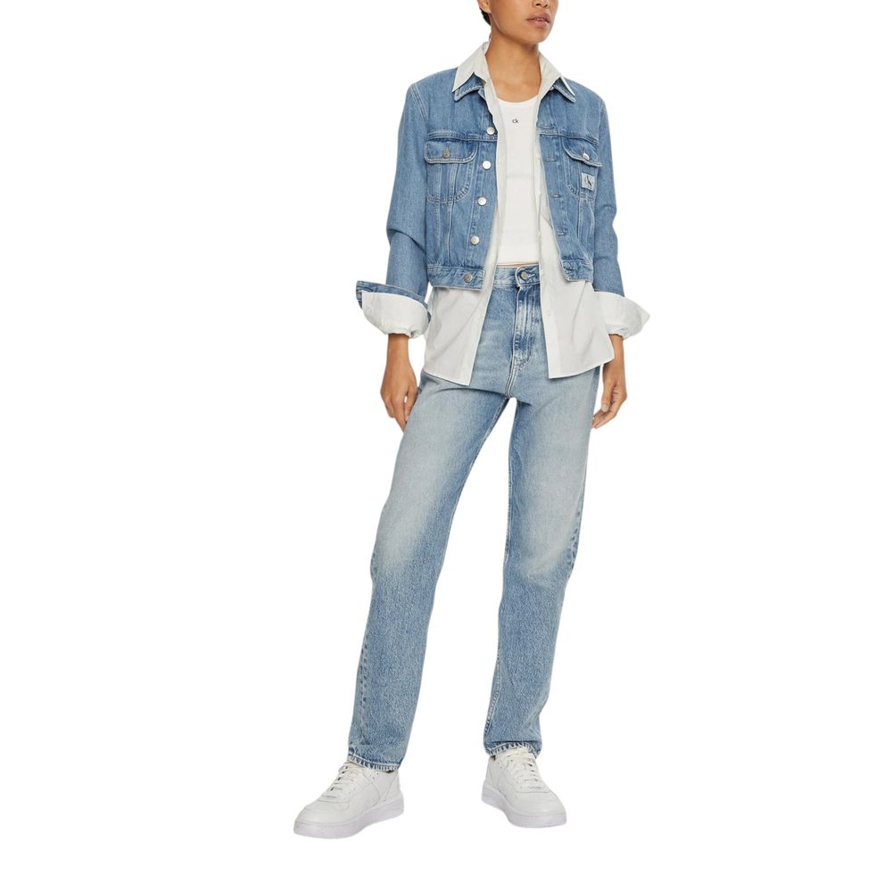 Hellblaue Slim Fit-Jeans aus Baumwolle