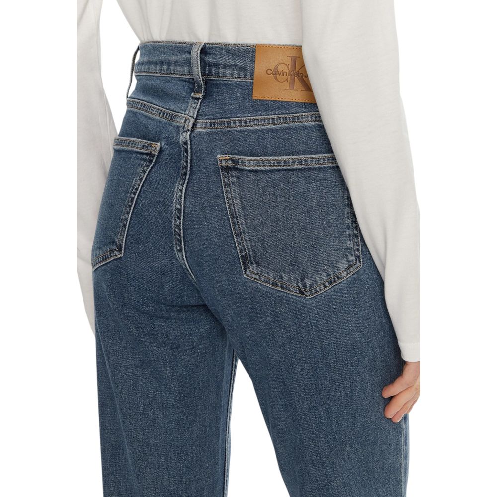 Blaue Mom-Jeans aus Baumwolle