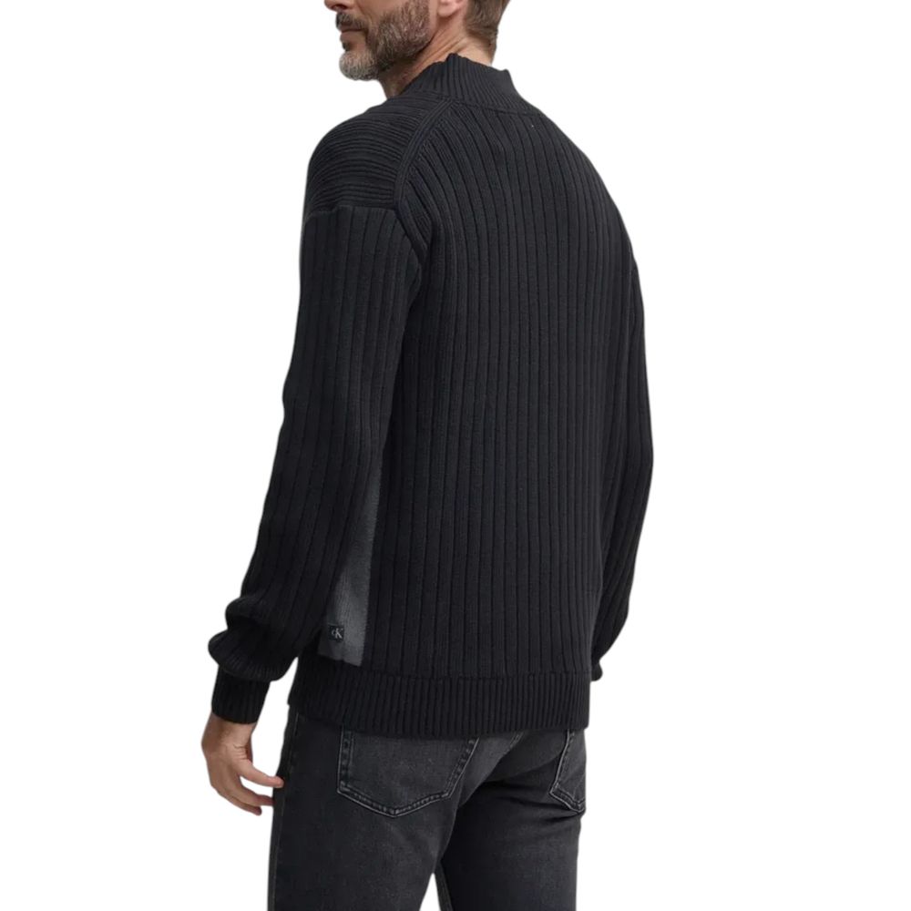 Schwarzer Baumwoll-Cardigan