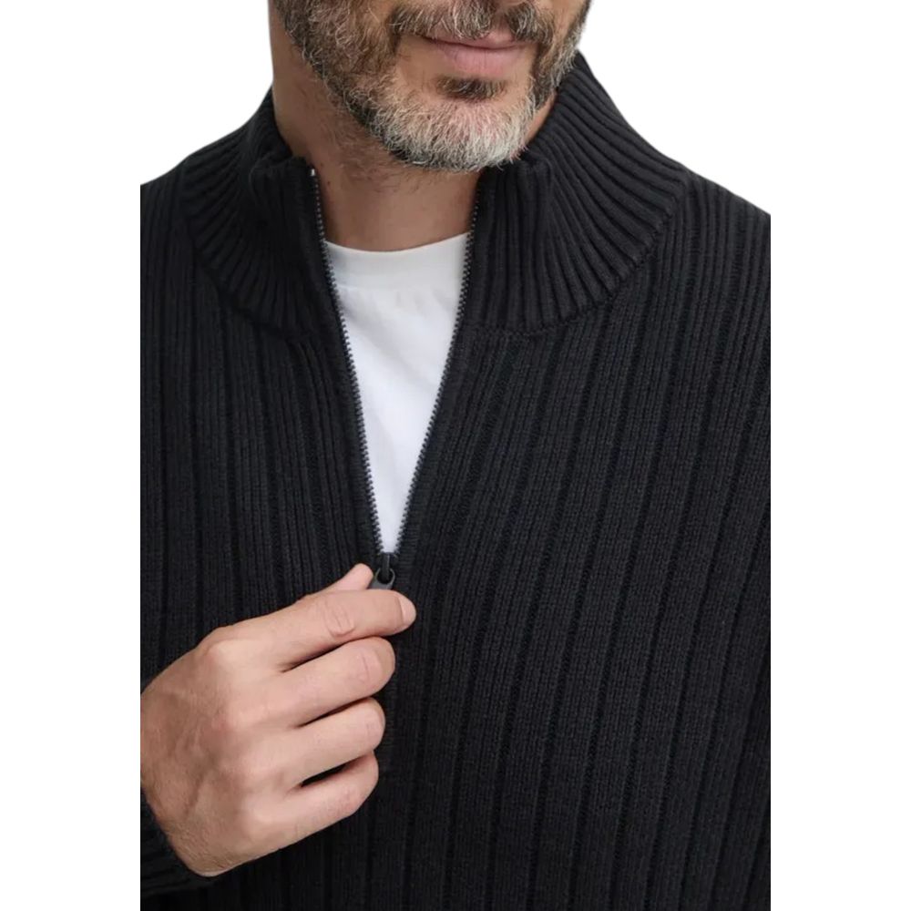 Schwarzer Baumwoll-Cardigan