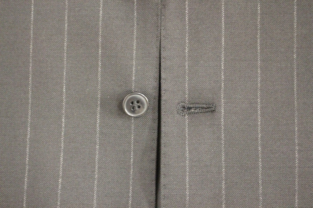 Black Striped Wool Logo Vest