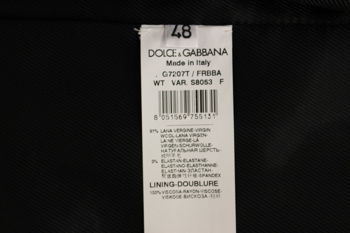 Schwarze gestreifte Wollweste mit Logo