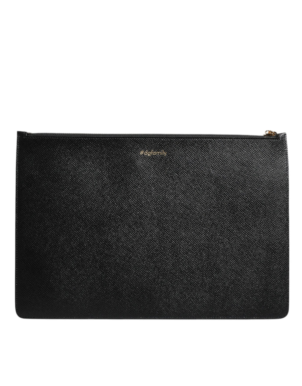 Schwarze Ledertasche mit Reißverschluss #DGFAMILY für Herren