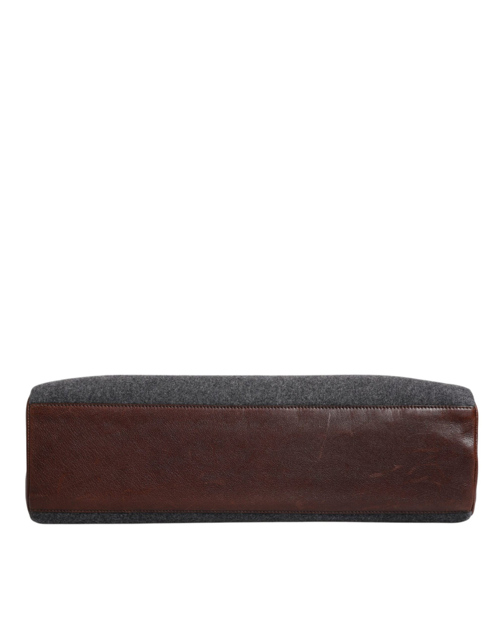 Braungraue Leder-Cognac-Wolle-Business-Tragetasche