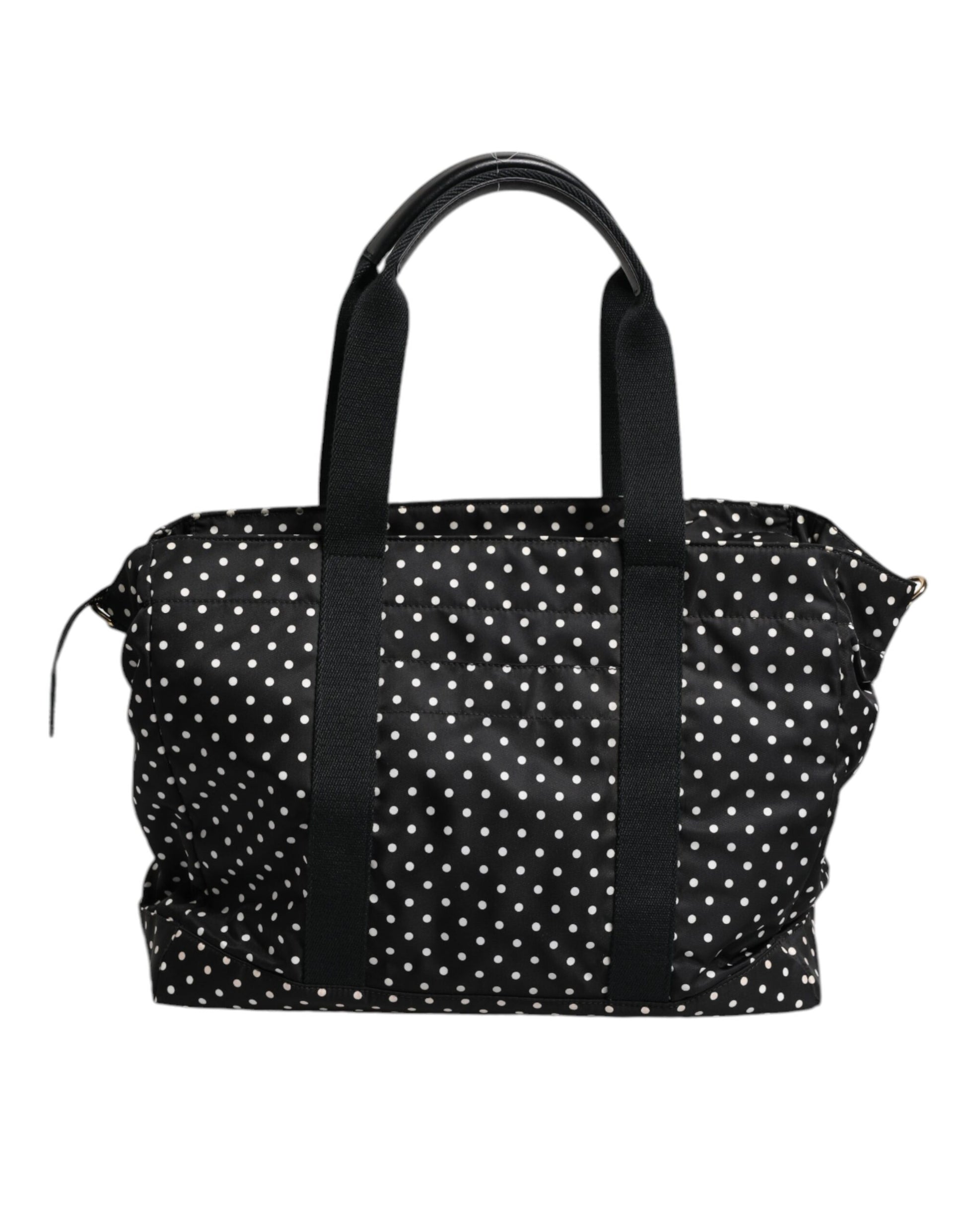 Schwarze gepunktete Wickeltasche aus Nylon für Babys