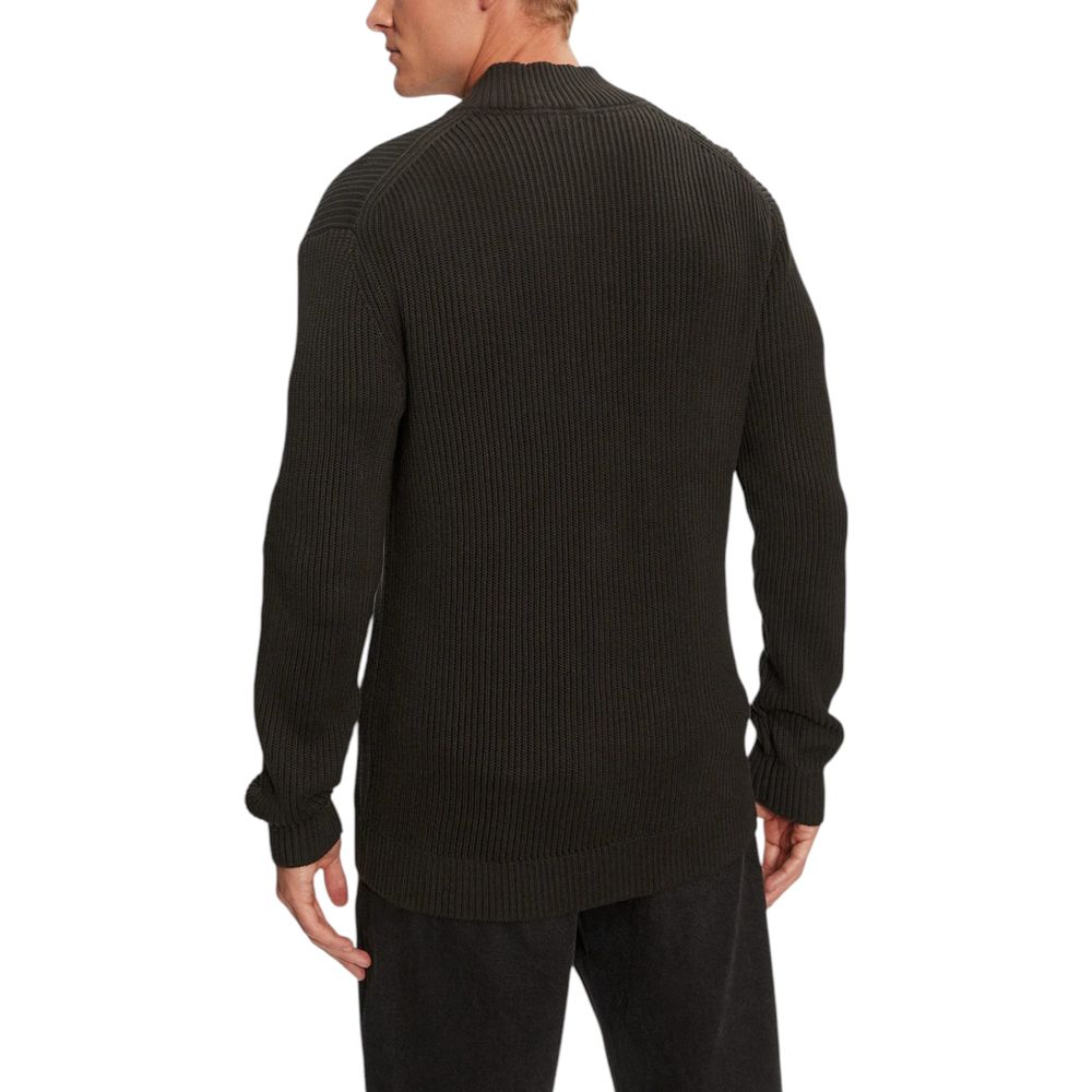 Schwarzer Baumwoll-Cardigan