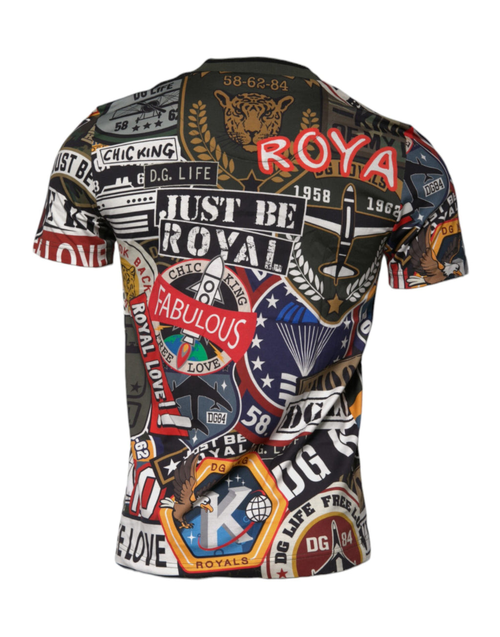 Mehrfarbiges T-Shirt aus Baumwolle mit Rundhalsausschnitt und grafischem Print