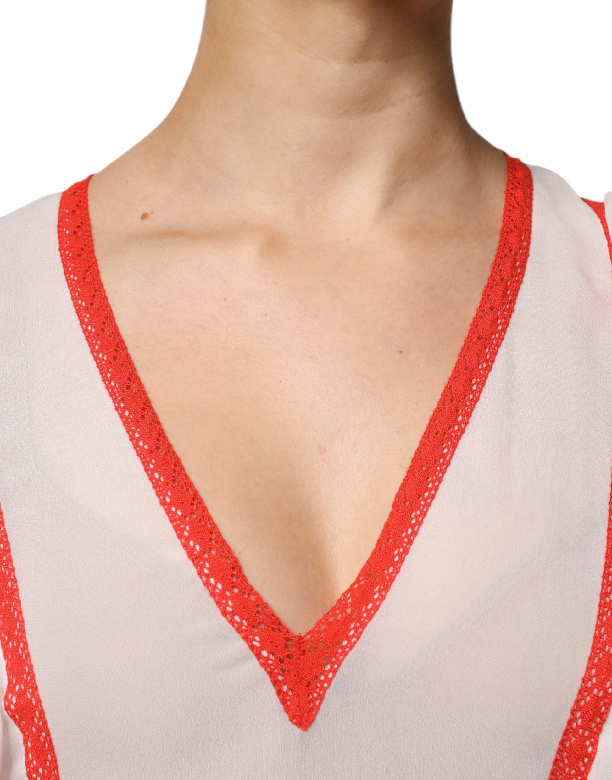 Twinset White Viscose Ruffle Sleeves A-line Pleated Mini Dress