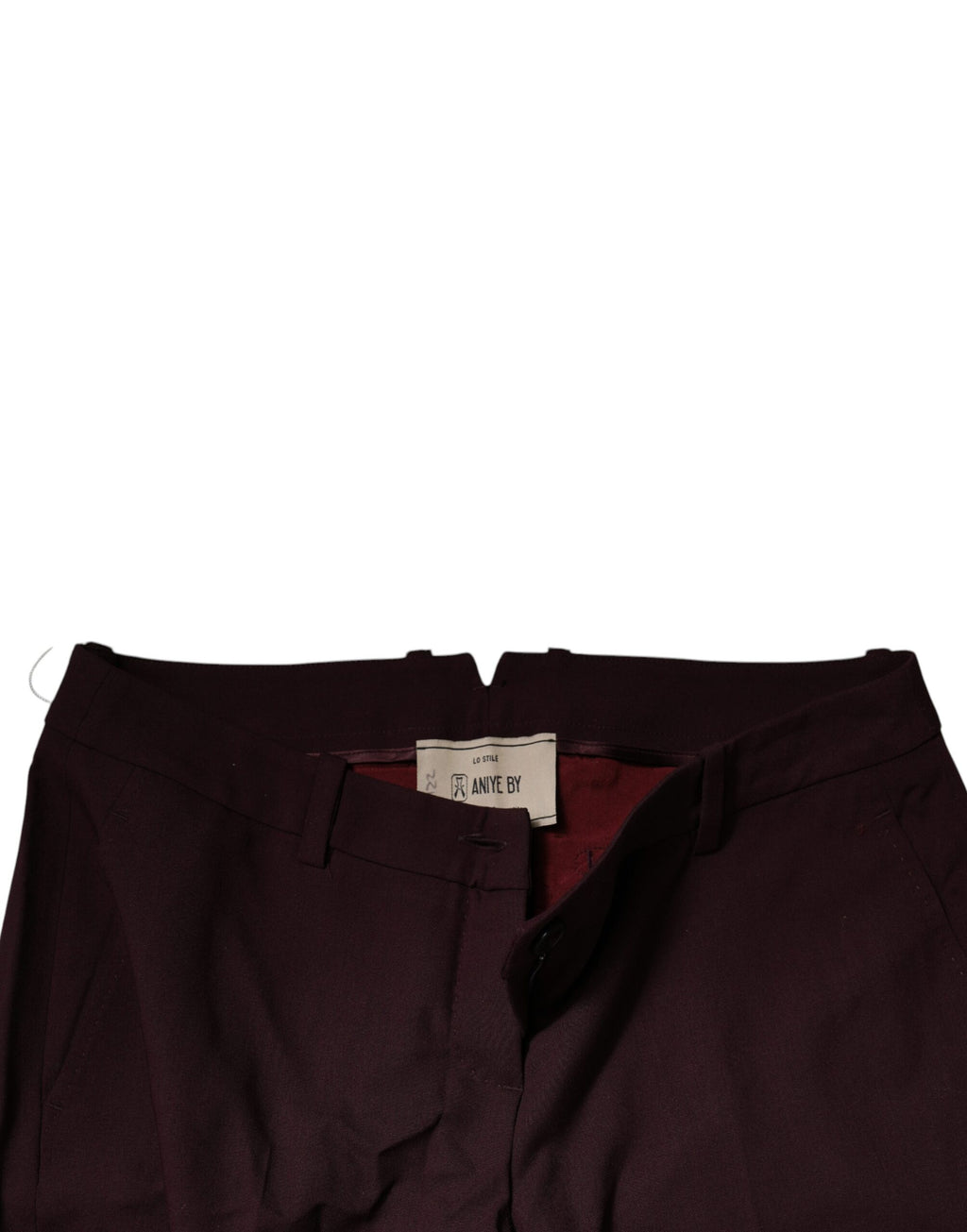 Aniye By Maroon Mid Waist Tapered Skinny Dress Pants