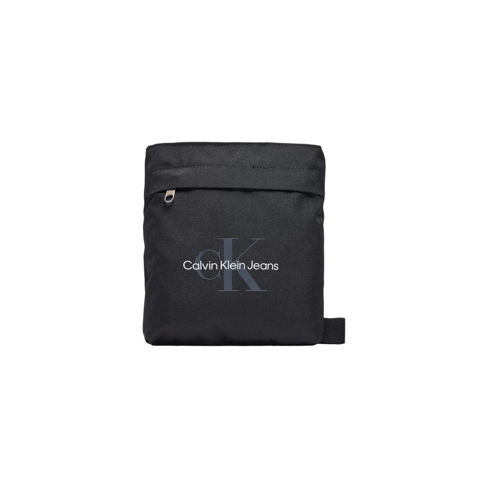 Schwarze Messenger-Tasche aus recyceltem Polyester
