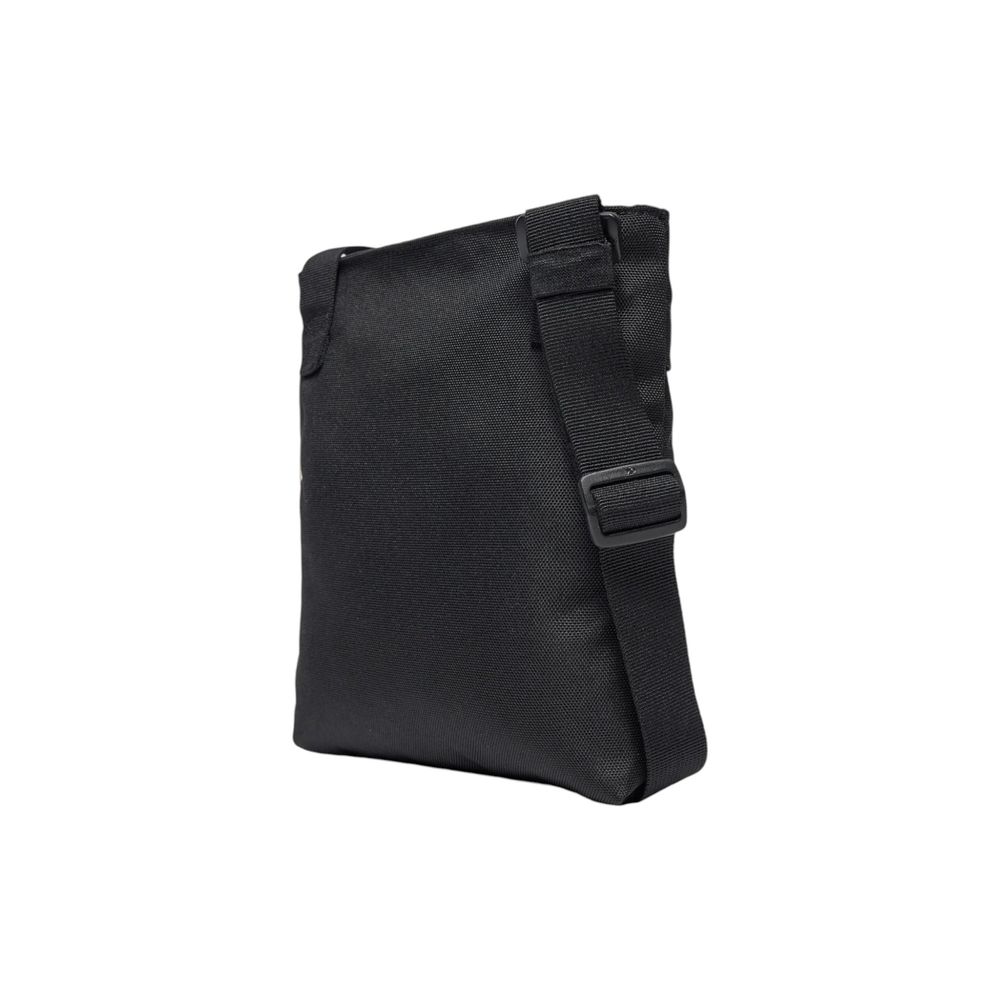 Schwarze Messenger-Tasche aus recyceltem Polyester