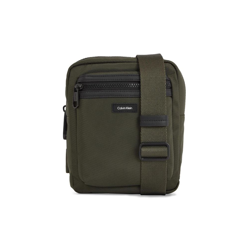 Grüne Messenger-Tasche aus recyceltem Polyester