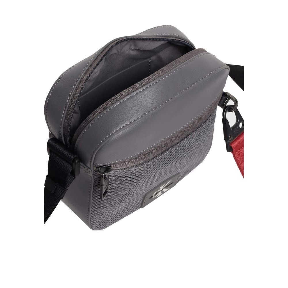 Graue Messenger Bag aus recyceltem Polyester