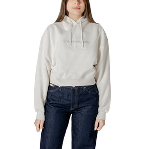 Cremefarbener Kapuzenpullover aus Baumwolle