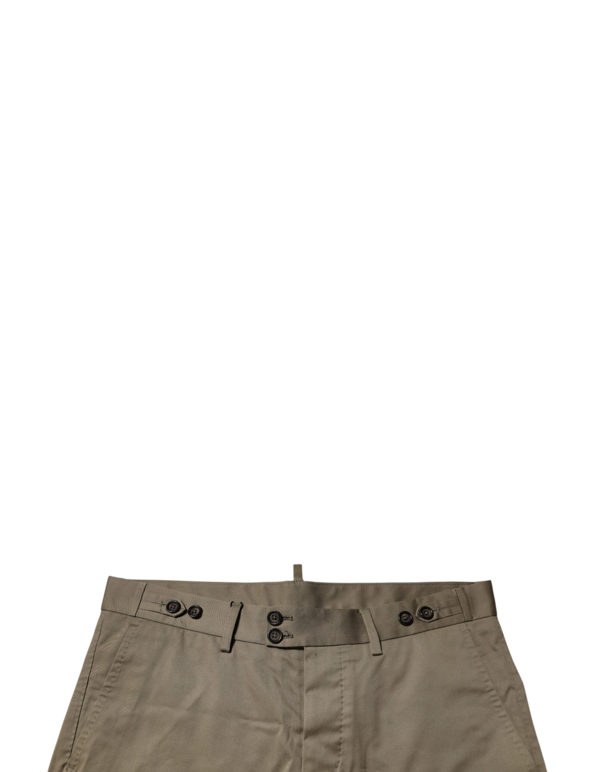 Dunkelkhakifarbene, lässige Chino-Shorts aus Baumwollstretch