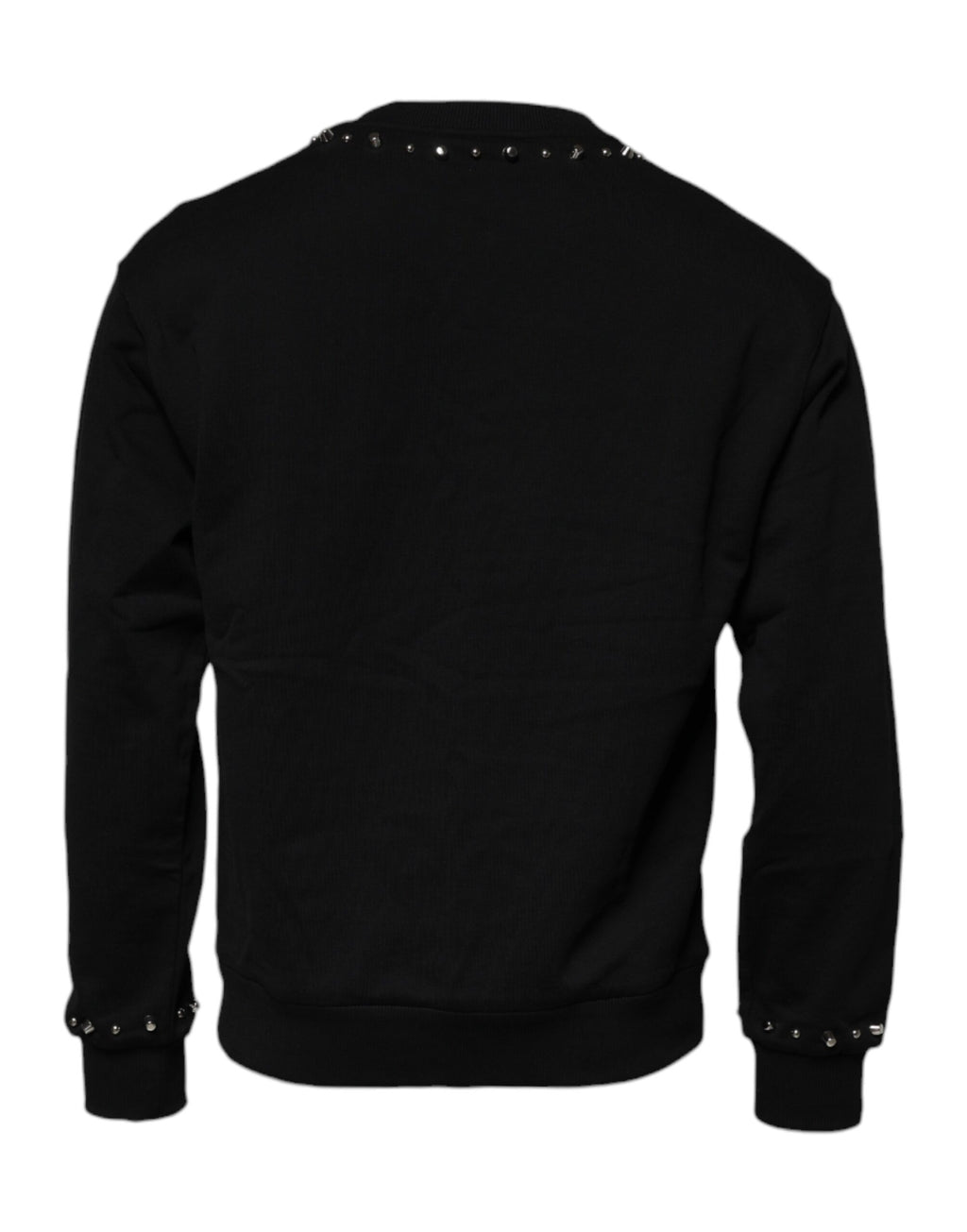 Schwarzer Pullover mit Logo und Nieten
