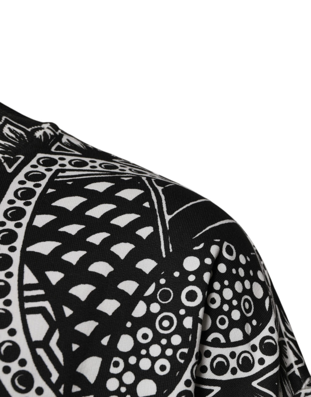 Weißer, schwarzer Baumwoll-Sweatshirt-Pullover mit Aufdruck