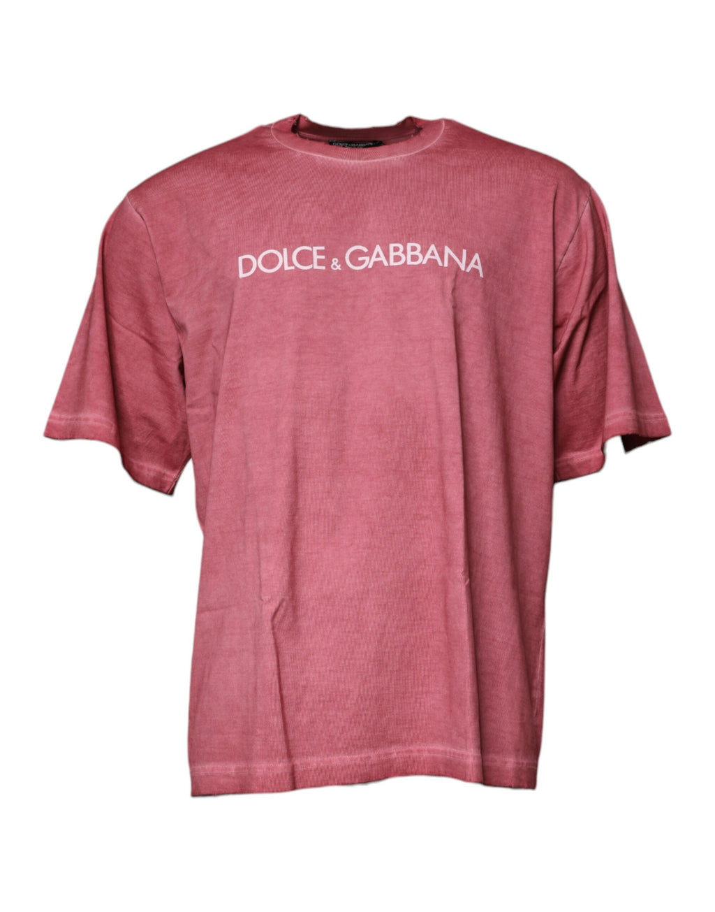Rosafarbenes T-Shirt aus Baumwolle mit Rundhalsausschnitt und Logo-Print