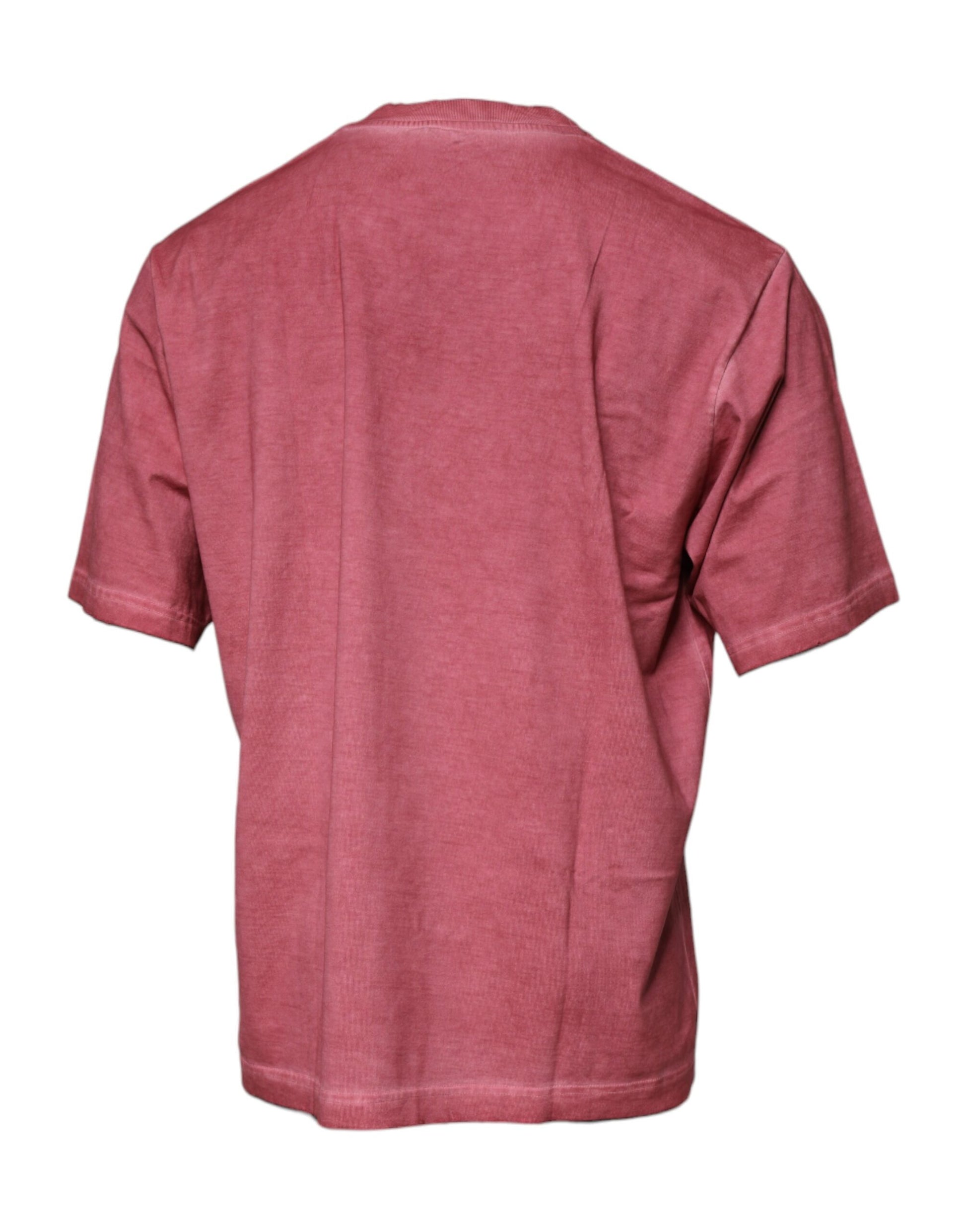 Rosafarbenes T-Shirt aus Baumwolle mit Rundhalsausschnitt und Logo-Print