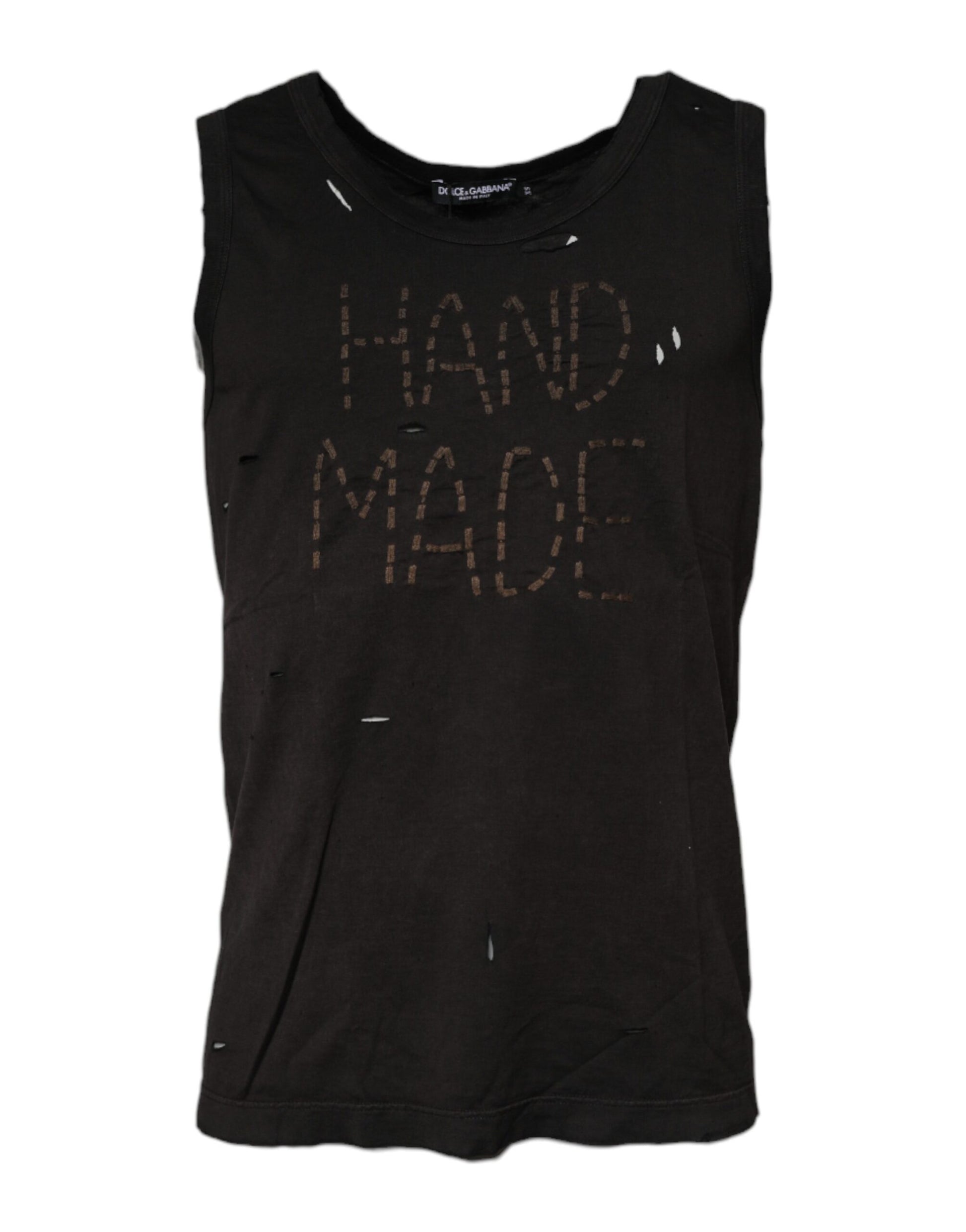 Schwarzes ärmelloses Tank-T-Shirt mit Rundhalsausschnitt
