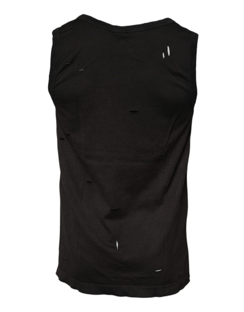 Schwarzes ärmelloses Tank-T-Shirt mit Rundhalsausschnitt