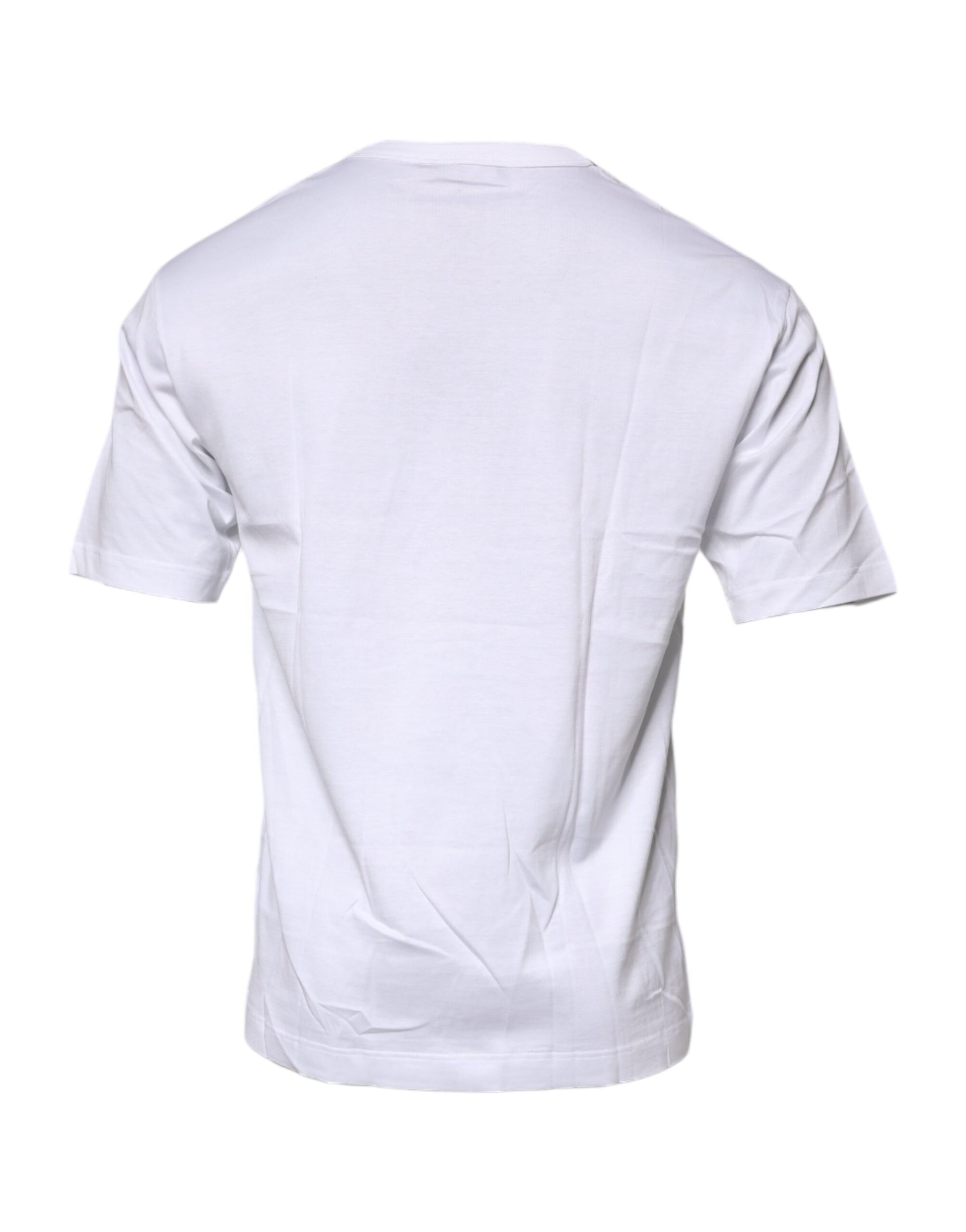 Weißes Baumwoll-T-Shirt mit Rundhalsausschnitt und Blumendruck