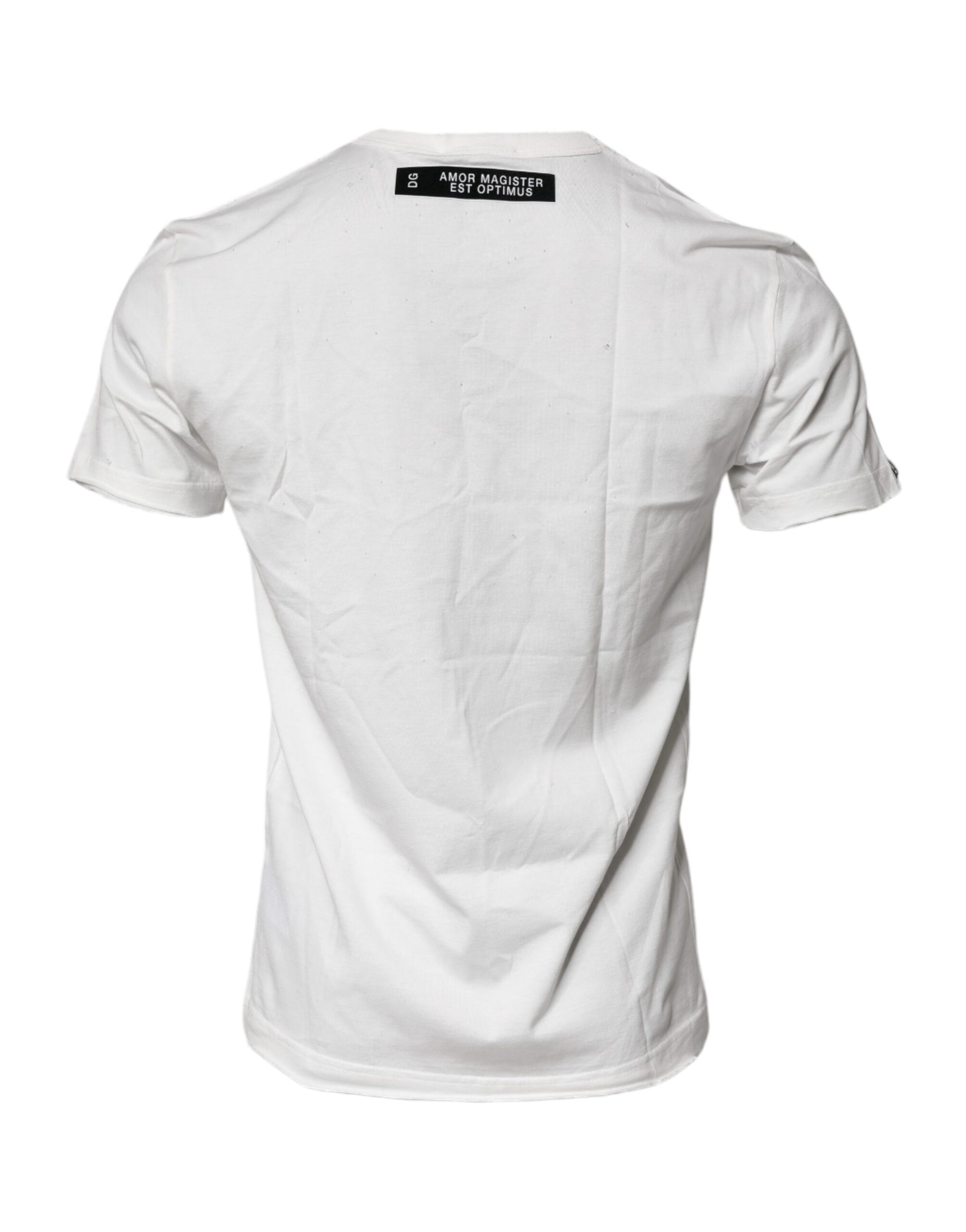 Weißes Baumwoll-T-Shirt mit Rundhalsausschnitt und grafischem Print