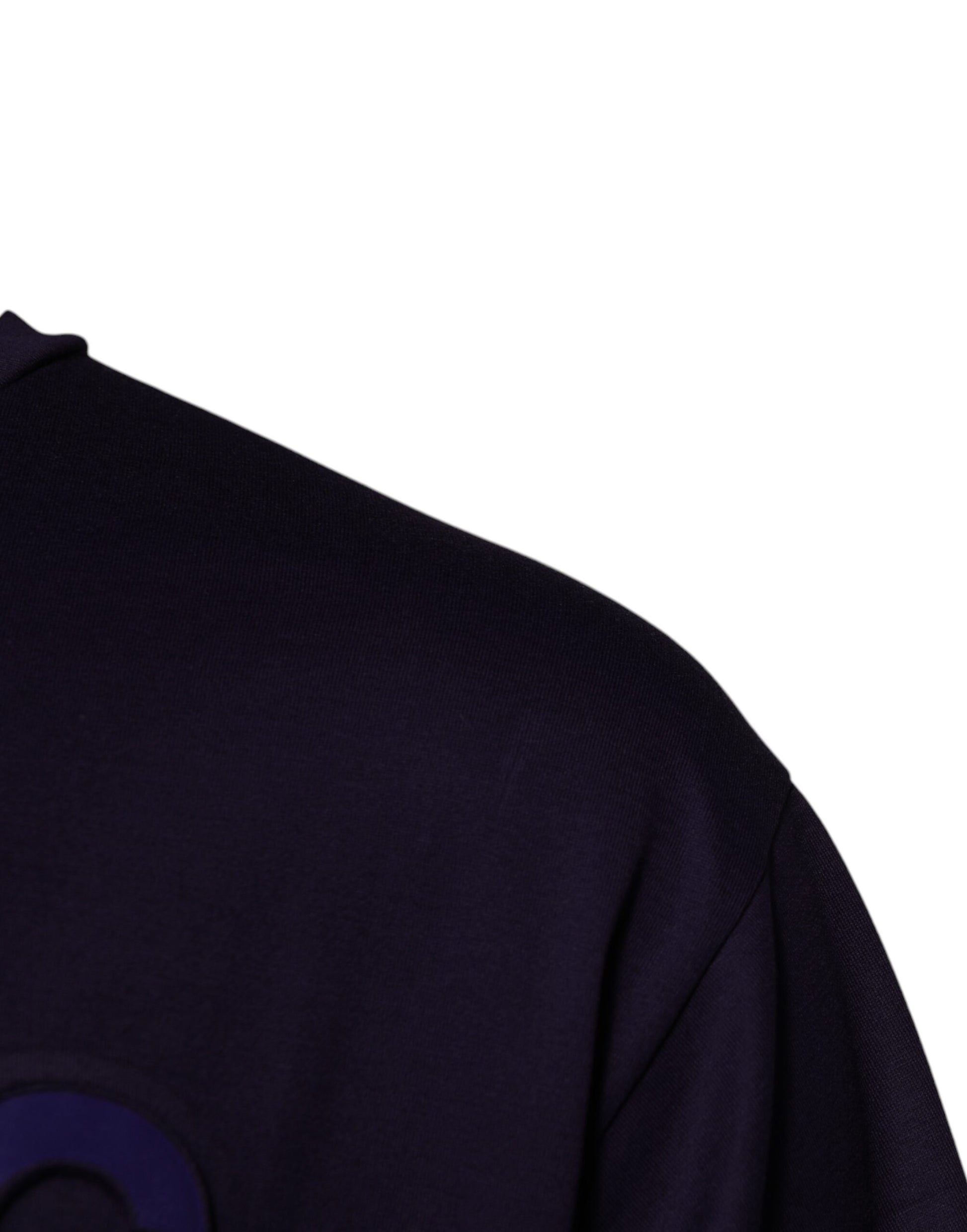 Marineblaues T-Shirt aus Baumwolle mit Rundhalsausschnitt und DG-Logo