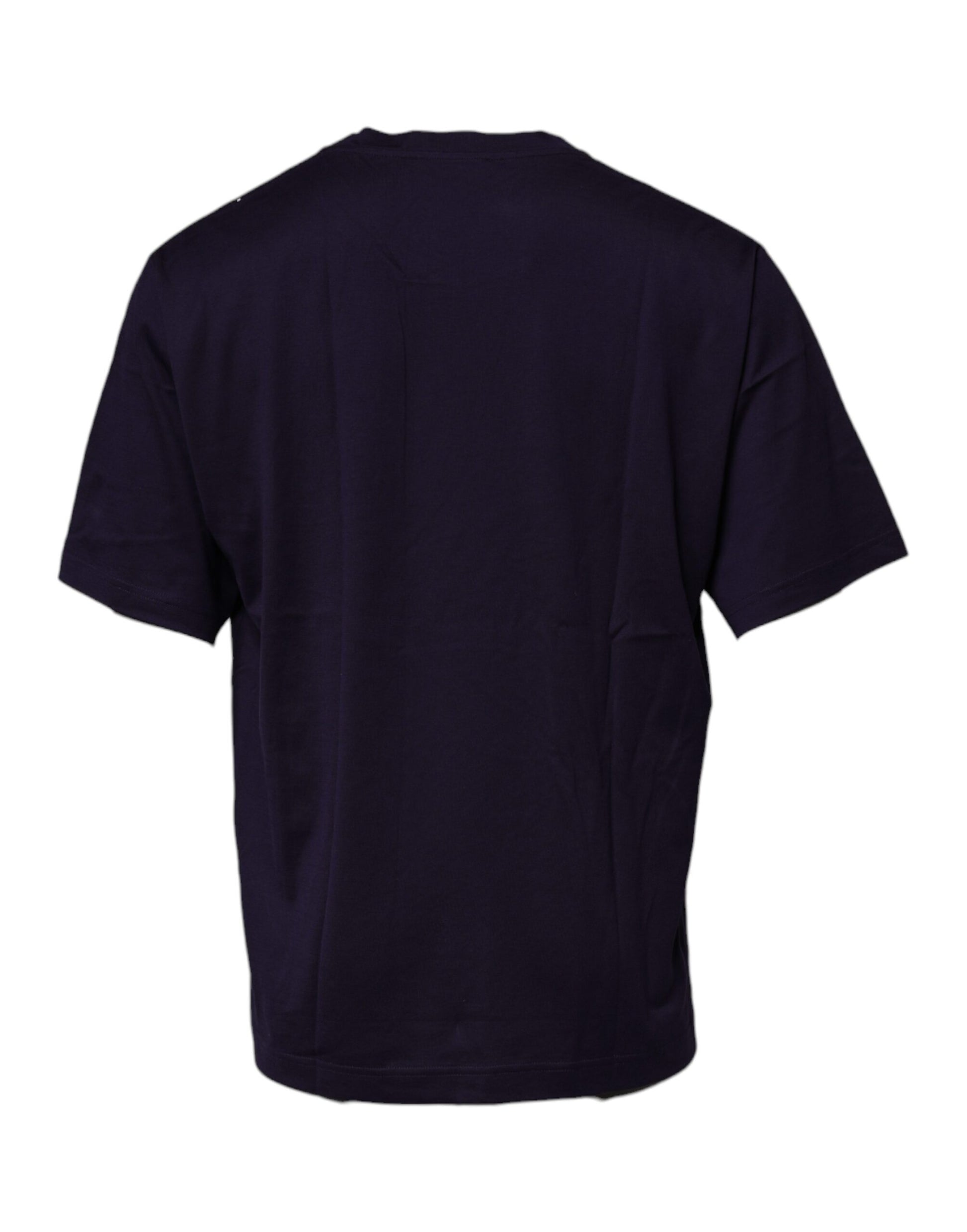 Marineblaues T-Shirt aus Baumwolle mit Rundhalsausschnitt und DG-Logo