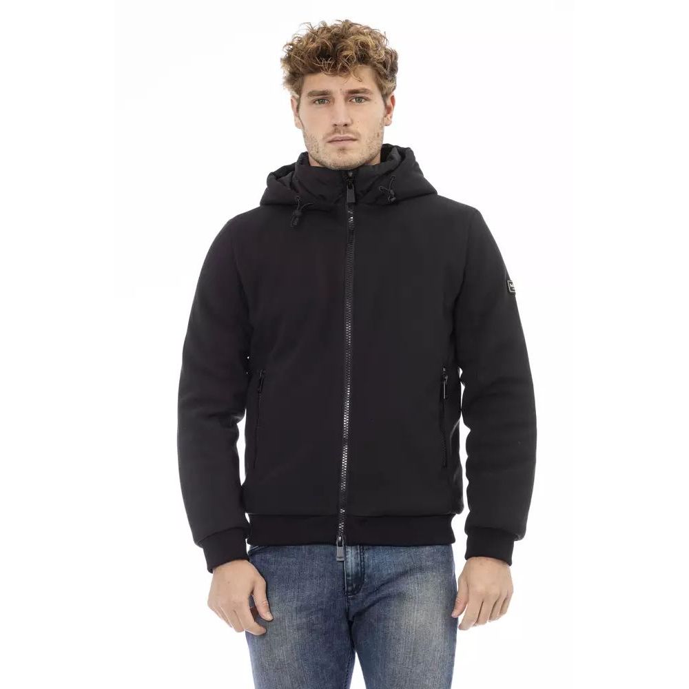 Schwarze Polyesterjacke