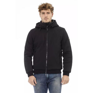 Schwarze Polyesterjacke