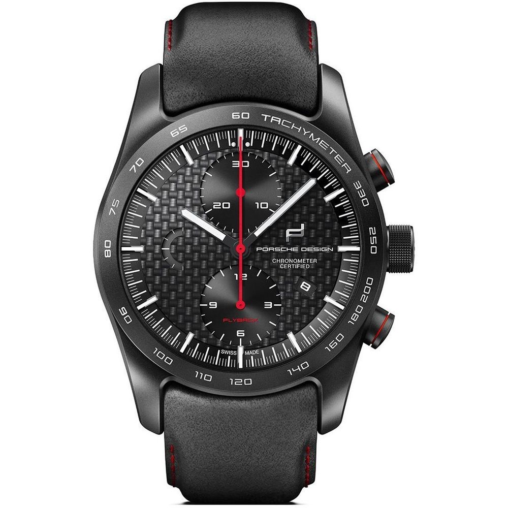 Schwarze Lederuhr