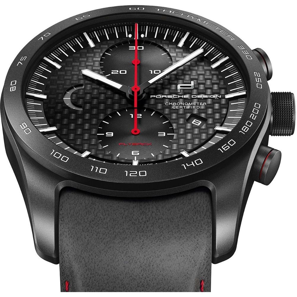 Schwarze Lederuhr