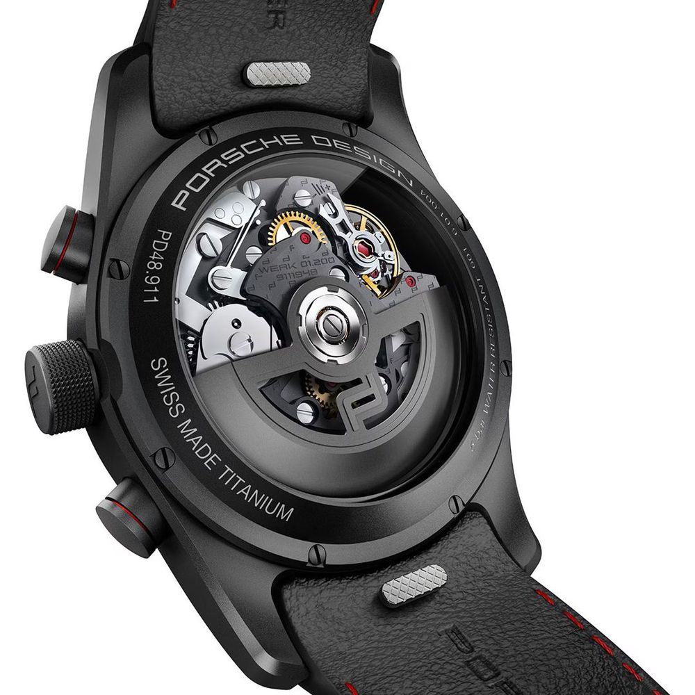 Schwarze Lederuhr