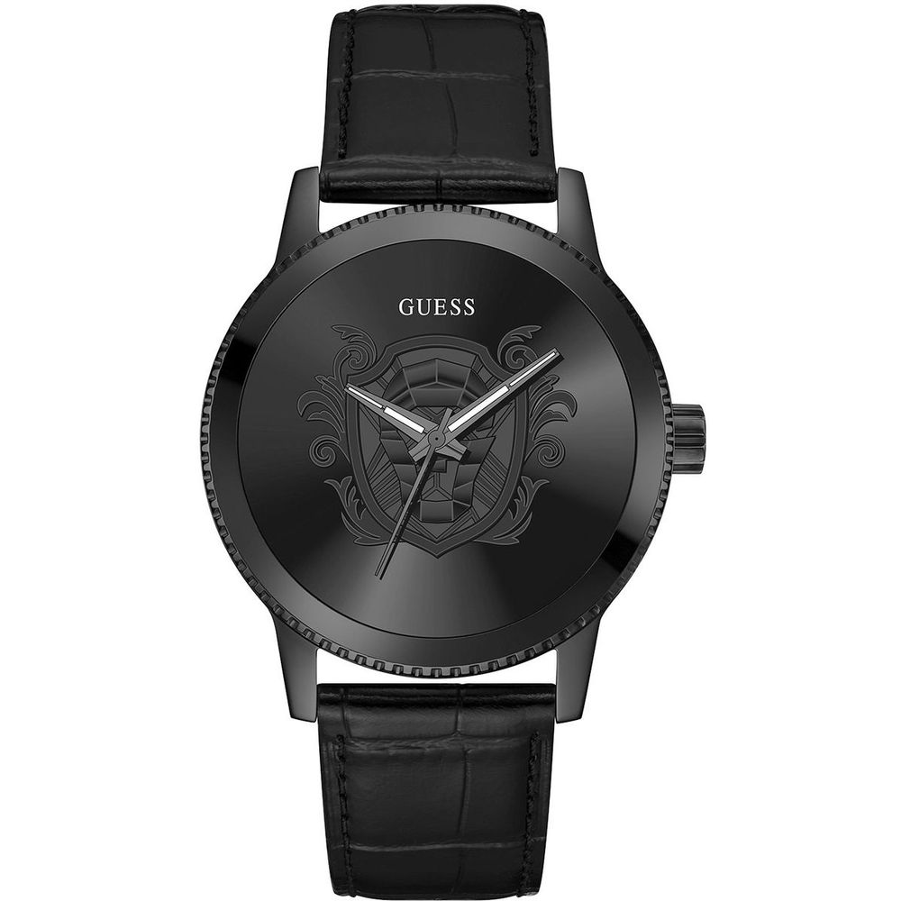 Schwarze Lederuhr