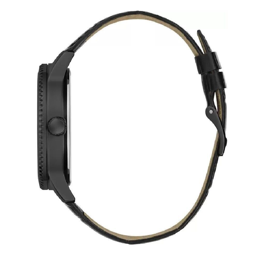 Schwarze Lederuhr