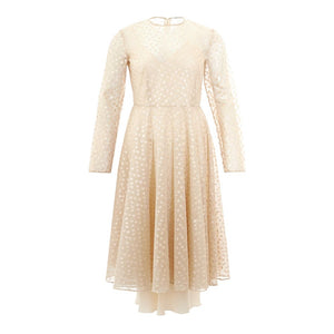 Beiges, elegantes Baumwollkleid
