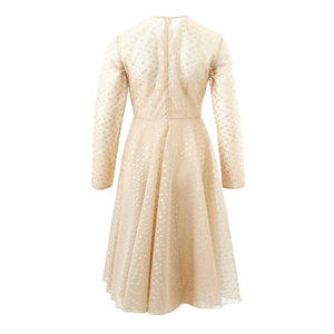 Beiges, elegantes Baumwollkleid