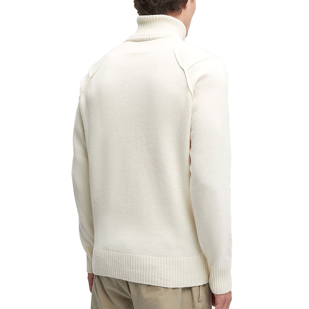 Weißer Wollpullover