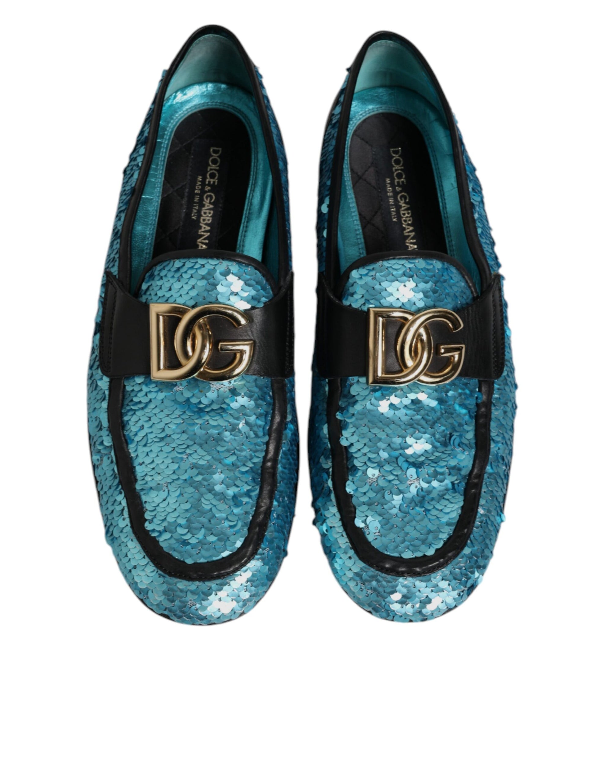 Blaue Loafer mit Pailletten, formelle Abendschuhe