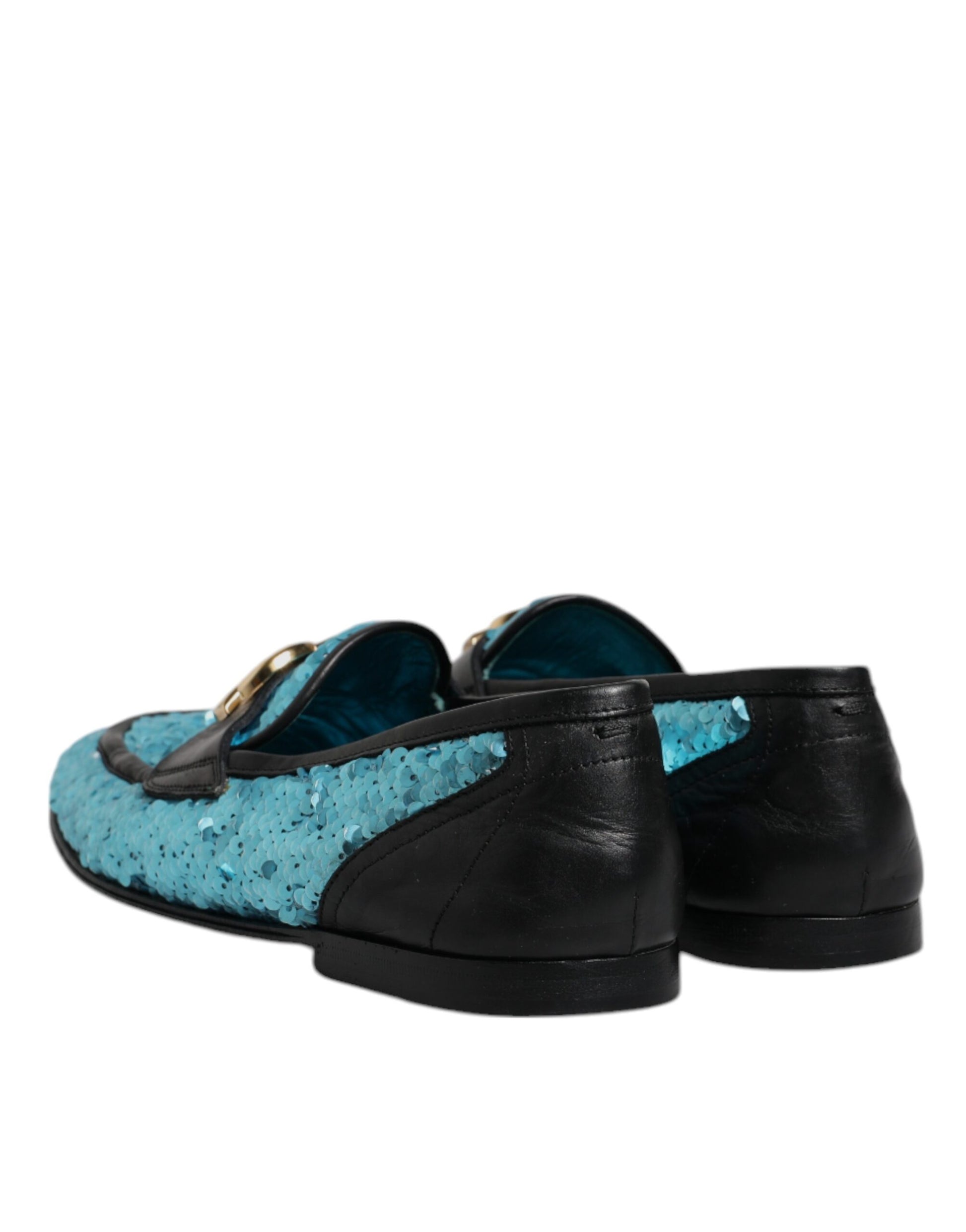 Blaue Loafer mit Pailletten, formelle Abendschuhe