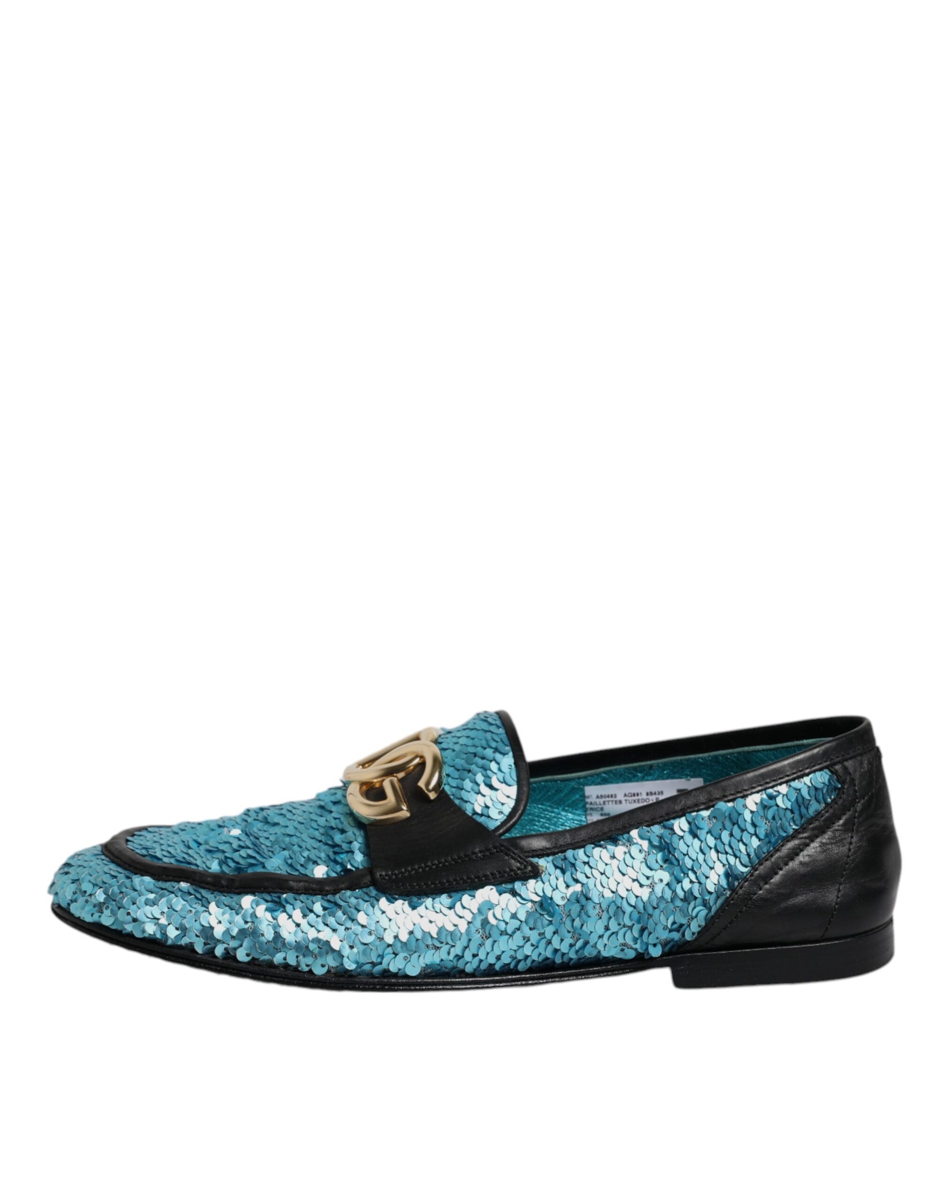 Blaue Loafer mit Pailletten, formelle Abendschuhe