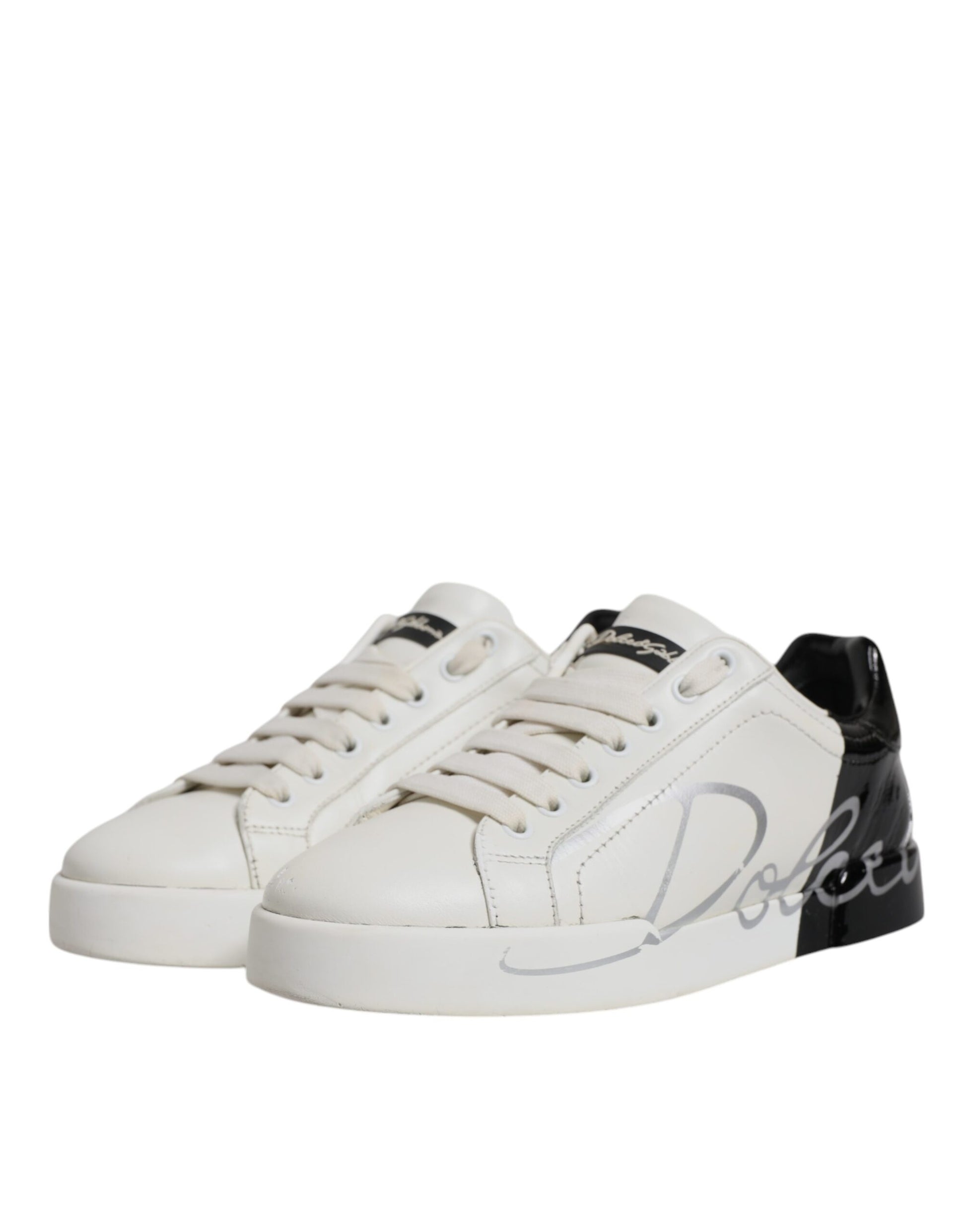 Weiß Schwarz Logo Portofino Männer Sneaker Schuhe